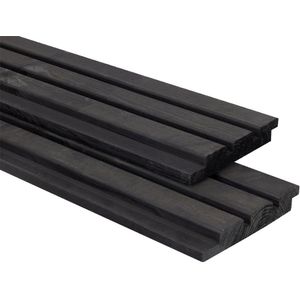 Deens Rabat Zwart gespoten Vuren 2.2x14x240cm Triple Blokprofiel