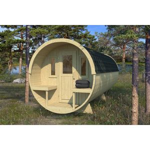 Thermowood Camping Barrel 4.8 Interflex 215x480x225cm Wanddikte 42 mm
