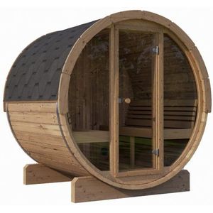 Thermowood Saunabarrel 1.8 Ergonomisch Interflex 196x160x215cm Wanddikte 42 mm