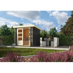 Tuinhuis Askola 2 Karibu Terragrijs 213x217x211cm Wanddikte 19mm