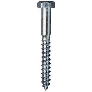 Houtdraadbout Verzinkt M12 x 130 mm - Per doos 50 stuks