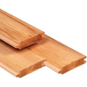 Blokhutprofiel Red Class wood 2.8x14.5x180cm Kunstmatig Gedroogd, Glad Geschaafd in Lariks Douglas kleur