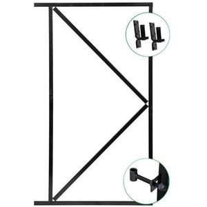 IJzeren deurframe Zwart 90 cm breed - Stalen deurframe