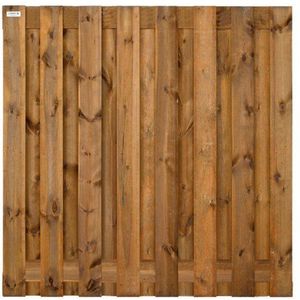 Tuinscherm Bruin Geïmpregneerd Vuren 180x180cm Recht 17 planks