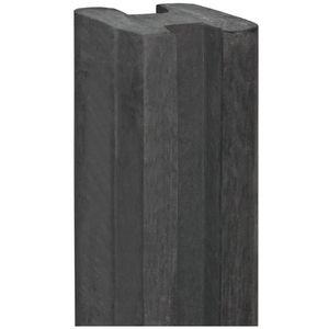 Sleuf Betonpaal Vecht voor 7 smalle motiefplaten 10x10x250cm Eindpaal Antraciet