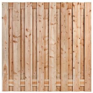 Tuinscherm Lariks Hout 180x180cm 17 planks Fijnbezaagd