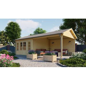 Blokhut Kwaspa onbehandeld 800x400x299cm Wanddikte 44 mm