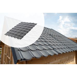 Aquapan - Dakpan - Antraciet Grijs - 86 x 113,5 cm - Granulaat Afwerking