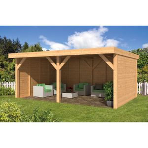 Overkapping Dalfsen Lariks Douglas 600x300cm - Blanke wanden Fijnbezaagd