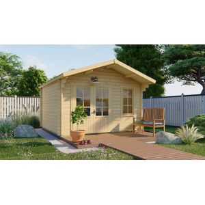 Blokhut Ulrik onbehandeld 380x380x263cm Wanddikte 44 mm