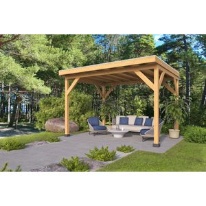 DHZ Overkapping Zoutelande Red Class Wood 400x330cm - Doe het zelfbouw