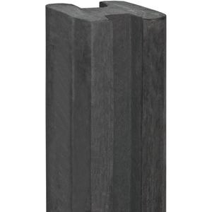 Sleuf Betonpaal Vecht voor 7 smalle motiefplaten 10x10x250cm Tussenpaal Antraciet