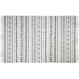 HSM Collection Vloerkleed - katoen - 210x150 cm - zwart/wit