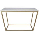 HSM Collection -Console tafel Marseille - 100x35x75 - Wit/goud - Marmer/metaal