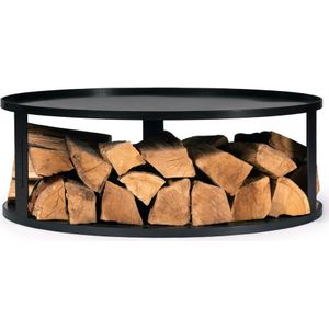 Round Fire Bowl Base With Wood Storage 82 cm