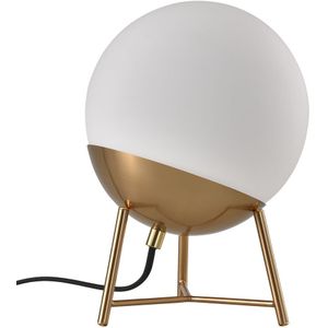 Chelsea Table Lamp - Lamp in ball shaped white glass and brass socket, 150 cm fabric cord 150 cm fabric cord Bulb: E27/40W