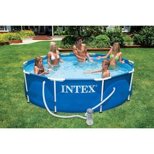 Intex Metal Frame zwembad 366 x 76 cm-Met 12-Volt filterpomp