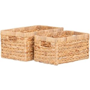 Passo Baskets - Rectangular baskets in water hyacinth, set of 2