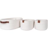 Jarana Baskets - Baskets in cotton, white, set of 3