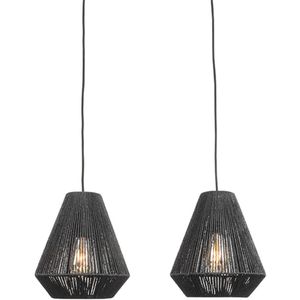 LABEL51 Hanglamp Ibiza - Zwart - Jute - 2-Lichts