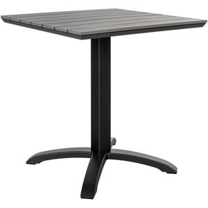 Chicago Café Table  - Café Table with table top in gray nonwood and black legs, 70x70x72 cm