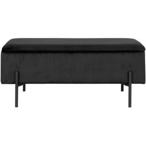 Watford Bench - Bench in black velvet with storage HN1207