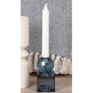 House Nordic - Torcello Candle Holder - Kandelaar - Glas - Blauw - 11.5cm