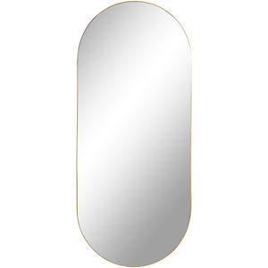 House Nordic Jersey Spiegel Ovaal - Ovale spiegel met een frame in messing look van 35x80 cm.