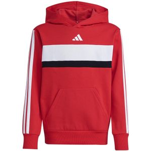 ADIDAS - Hoodie - Rood/Wit - Katoen/Polyester