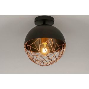 Lumidora Plafondlamp 73179 - E27 - Zwart - Roodkoper - Metaal - ⌀ 25 cm