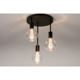 Lumidora Plafondlamp 74009 - 3 Lichts - E27 - Zwart - Metaal - 28 cm