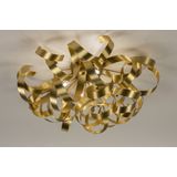 Grote hotel chique plafondlamp in het goud met sierlijke krullen
