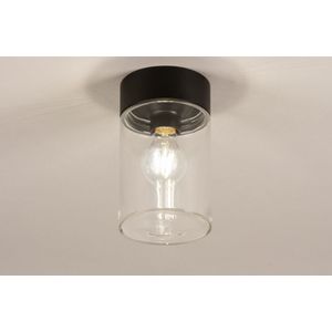 Lumidora Plafondlamp 74614 - E27 - Zwart - Metaal - Buitenlamp - Badkamerlamp - IP65 - 12 cm