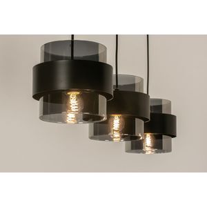 Lumidora Hanglamp 74709 - 3 Lichts - E27 - Zwart - Grijs - Metaal