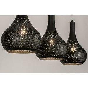 Lumidora Hanglamp 73605 - 3 Lichts - E27 - Zwart - Metaal