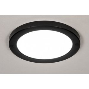 Platt - Zwarte Led Plafondlamp van Slechts 1,8 cm Dik Maar met Een Volwaardig Vermogen.
