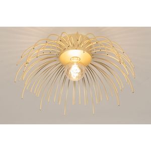 Grote plafondlamp van metaal in goud/messing in modern design