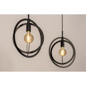 Lumidora Hanglamp 74597 - 2 Lichts - E27 - Zwart - Metaal