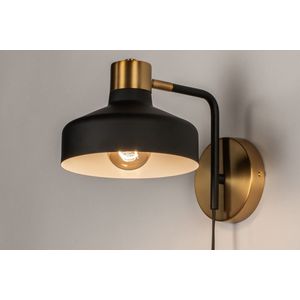 Lumidora Wandlamp 74252 - E27 - Zwart - Goud - Messing - Metaal