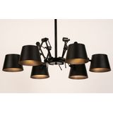 Lumidora Hanglamp 74523 - 6 Lichts - E27 - Zwart - Metaal - ⌀ 115 cm