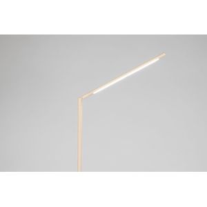 Beige led leeslamp van metaal met verstelbare arm en dimbare led verlichting