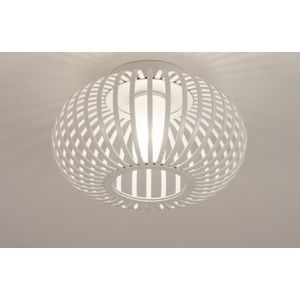 Witte open badkamerlamp /  plafondlamp van gietijzer, geschikt voor led verlichting