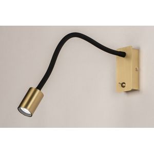 Messing leeslampje, bedlampje voorzien van led verlichting.