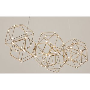 Design led hanglamp met prisma-vormen en kleine led lampen