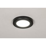 Platte, zwarte led plafondspot / keukenkast verlichting van slechts 1,5cm dik maar met een volwaardig vermogen.