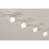 Witte 4-lichts opbouwspot in modern design met GU10 fittingen