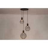 Lumidora Hanglamp 74366 - 3 Lichts - E27 - Zwart - Metaal