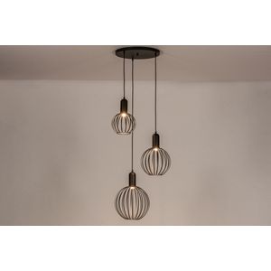 Lumidora Hanglamp 74366 - 3 Lichts - E27 - Zwart - Metaal