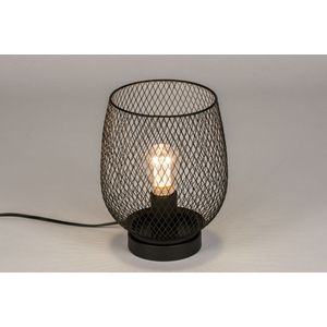 Moderne, Mesh tafellamp / gazen tafellamp in mat zwarte kleur, geschikt voor led.