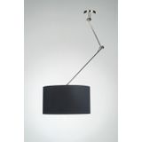 Verstelbare hanglamp met knikarm en zwarte lampenkap